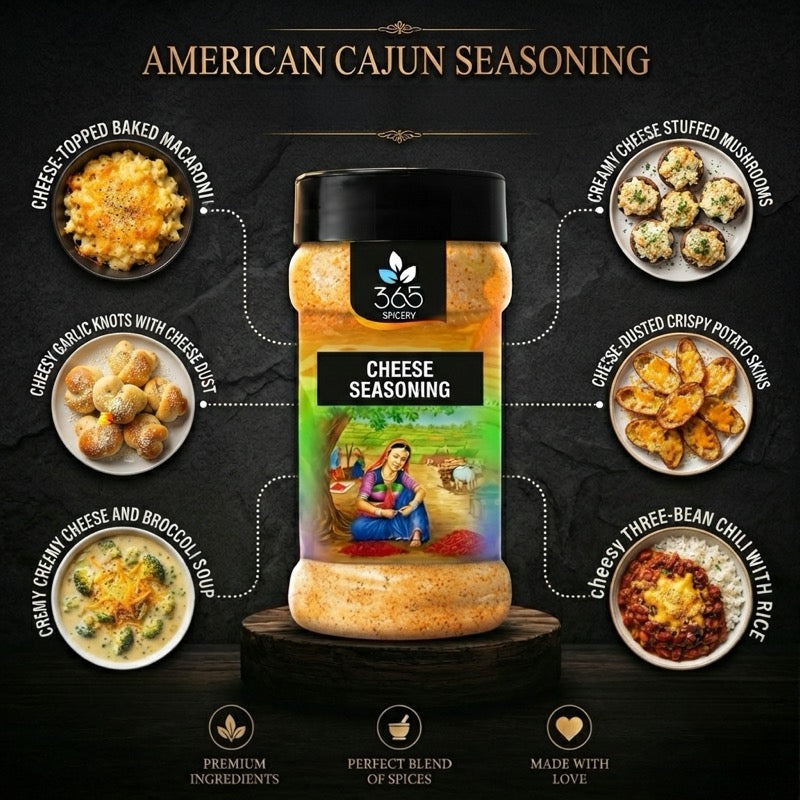 AMERICAN CAJUN SEASONING | Classic Bold Spice Blend for Snacks | No MSG | Natural Ingredients | 365 Spicery