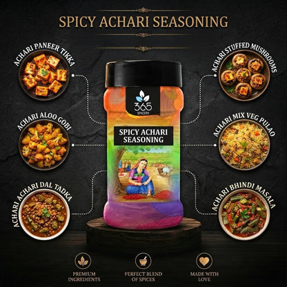 SPICY ACHARI SEASONING | Tangy Indian Pickle Spice Mix | Vegan | No Artificial Flavours | 365 Spicery