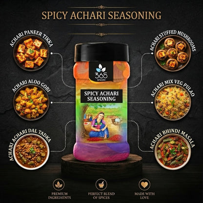 SPICY ACHARI SEASONING | Tangy Indian Pickle Spice Mix | Vegan | No Artificial Flavours | 365 Spicery