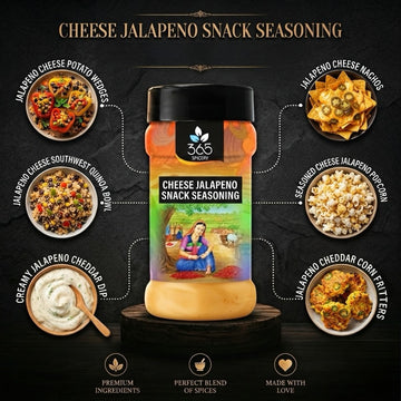 CHEESE JALAPENO SNACK SEASONING | Spicy Creamy Popcorn Dust | Natural Ingredients | 365 Spicery