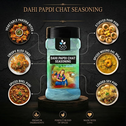DAHI PAPDI CHAT SEASONING | Tangy Street Food Masala | No Artificial Flavours | Vegan | 365 Spicery