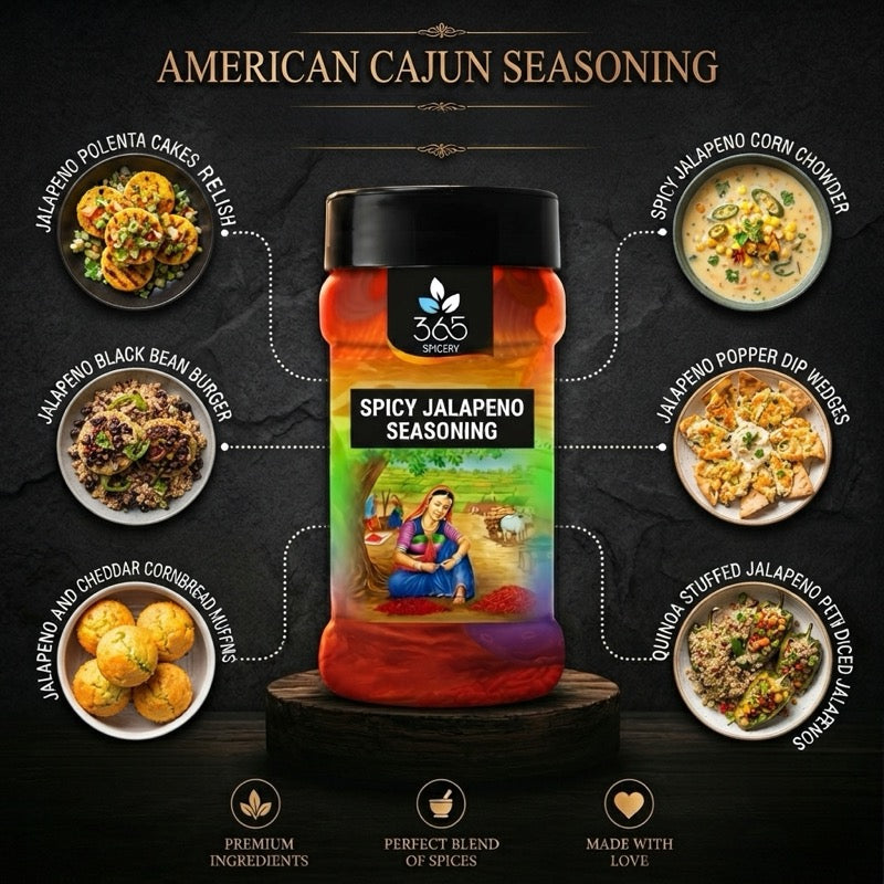 AMERICAN CAJUN SEASONING | Classic Bold Spice Blend for Snacks | No MSG | Natural Ingredients | 365 Spicery