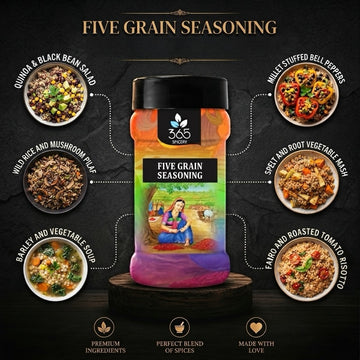 FIVE GRAIN SEASONING | Nutty Crunchy Snack Topping | Gluten-Free | Natural Ingredients | 365 Spicery