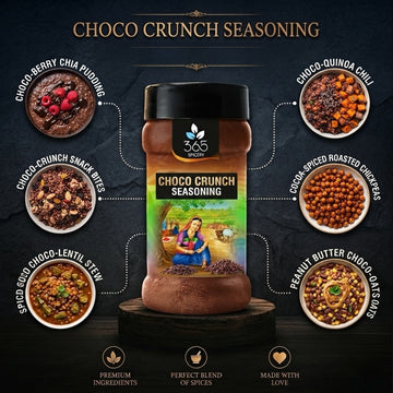 CHOCO CRUNCH SEASONING | Rich Cocoa Snack Topping | Gluten-Free | Natural Ingredients | 365 Spicery