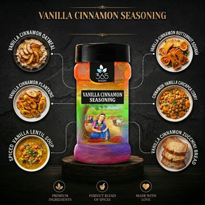 VANILLA CINNAMON SEASONING | Sweet Dessert & Snack Blend | Vegan | No Artificial Colours | 365 Spicery