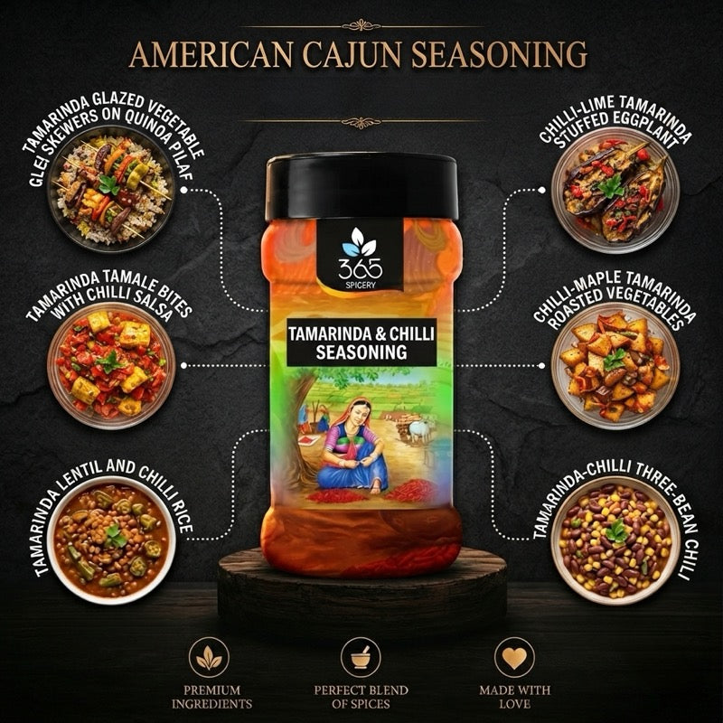 AMERICAN CAJUN SEASONING | Classic Bold Spice Blend for Snacks | No MSG | Natural Ingredients | 365 Spicery