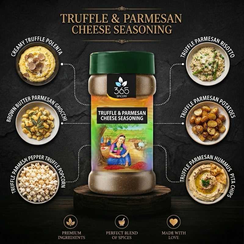 TRUFFLE & PARMESAN CHEESE SEASONING | Gourmet Umami Blend | No MSG | 365 Spicery