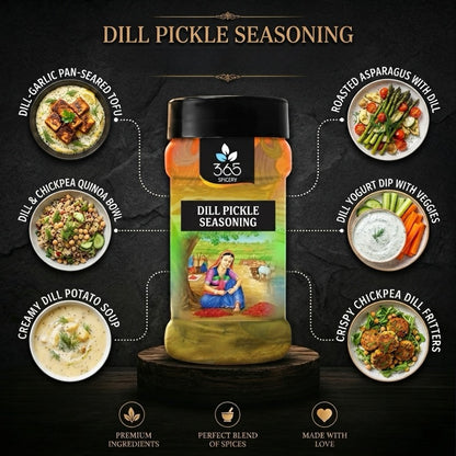 Dill Pickle Seasoning | Tangy Snack Topping | Natural Ingredients | Gluten-Free | 365 Spicery