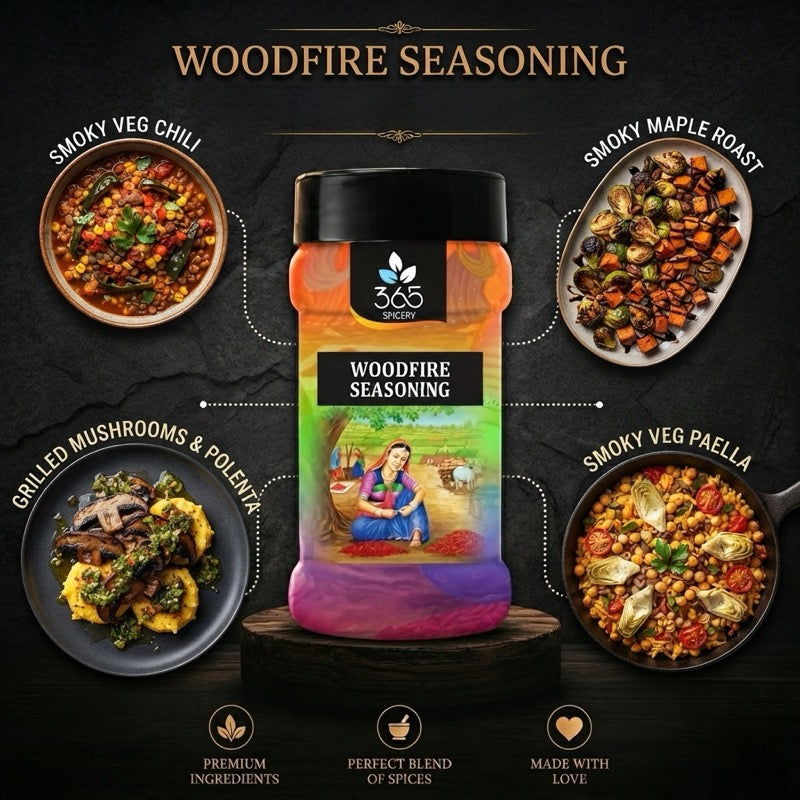 WOODFIRE SEASONING | Smoky BBQ Flavour | Natural Ingredients | Vegan | 365 Spicery