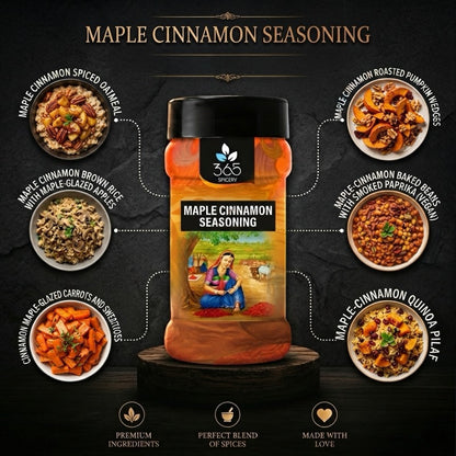 Maple Cinnamon Seasoning | Sweet Dessert Topping | Natural Ingredients | Vegan | 365 Spicery