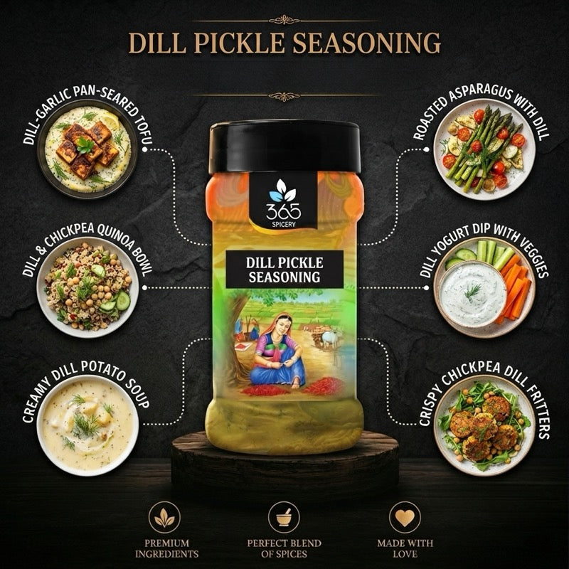 Dill Pickle Seasoning | Tangy Snack Topping | Natural Ingredients | Gluten-Free | 365 Spicery