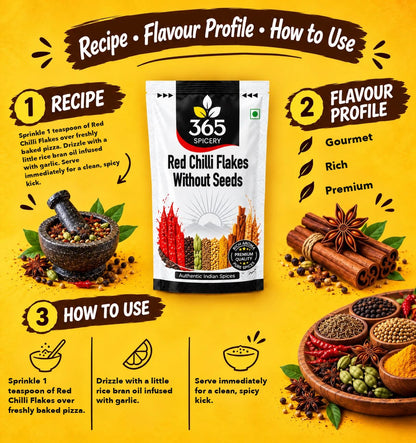 RED CHILLI FLAKES WITHOUT SEEDS
