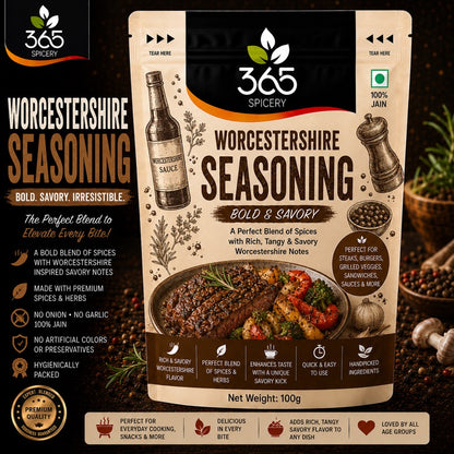Worchestershire Seasoning | Tangy Umami Blend for Snacks | Gluten-Free | No MSG | Made in India | 365 Spicery
