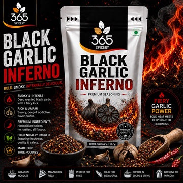 Black Garlic Inferno | Gourmet Spicy Fusion Rub | Vegan | No MSG | Premium Quality | 365 Spicery
