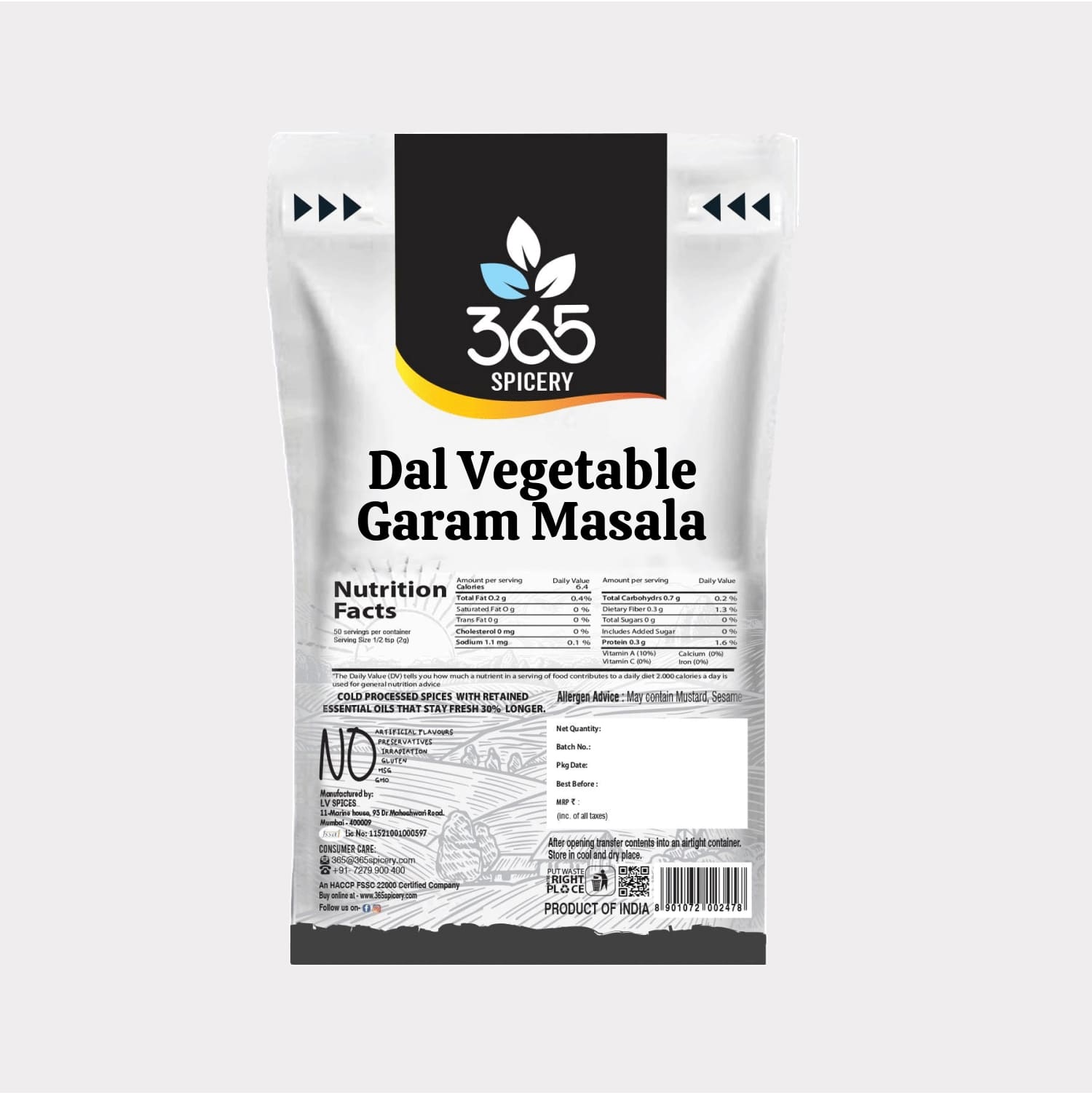 Dal Vegetable Garam Masala