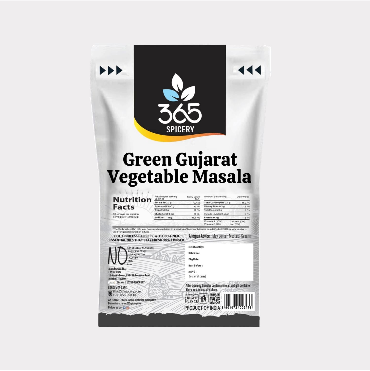 Green Gujarat Vegetable Masala