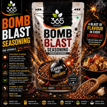 Bomb Blast Seasoning | Explosive Spicy Fusion Mix | No Artificial Flavours | Vegan | 365 Spicery