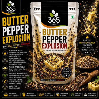 Butter Pepper Explosion | Gourmet Fusion Finishing | Natural Ingredients | No MSG | Premium | 365 Spicery