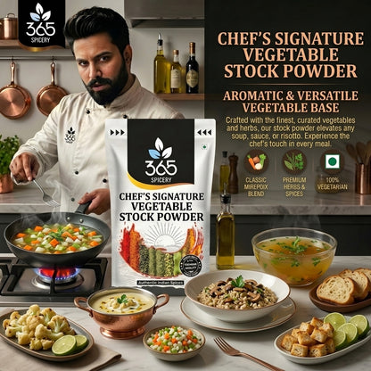 Chef's Signature Vegetable Stock powder | No Onion No Garlic | Jain-Friendly | Vegan | 365 Spicery