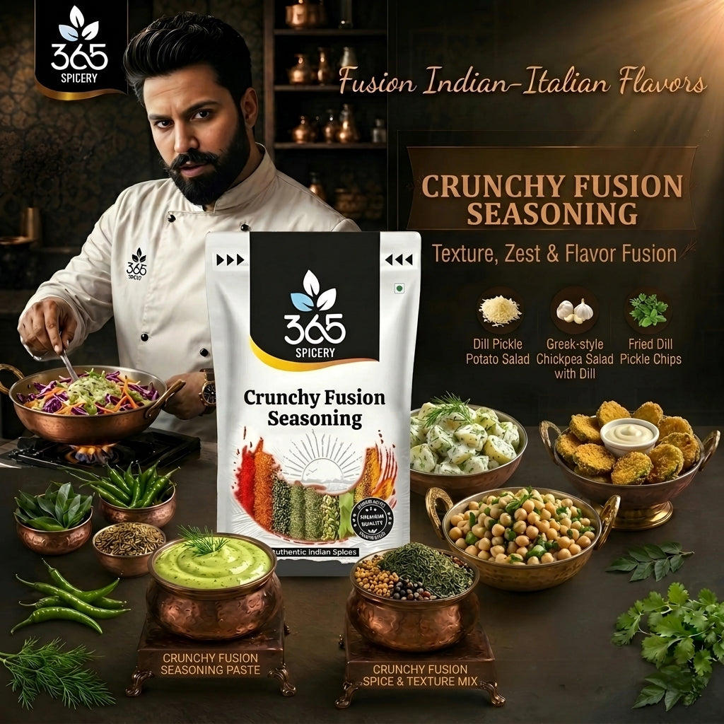 CRUNCHY FUSION SEASONING | Bold Snack & Fry Topping | Natural Ingredients | No MSG | 365 Spicery