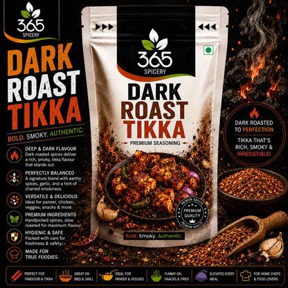 Dark Roast Tikka | Smoky Indian Fusion Rub | Vegan | No Artificial Colours | Gluten-Free | 365 Spicery