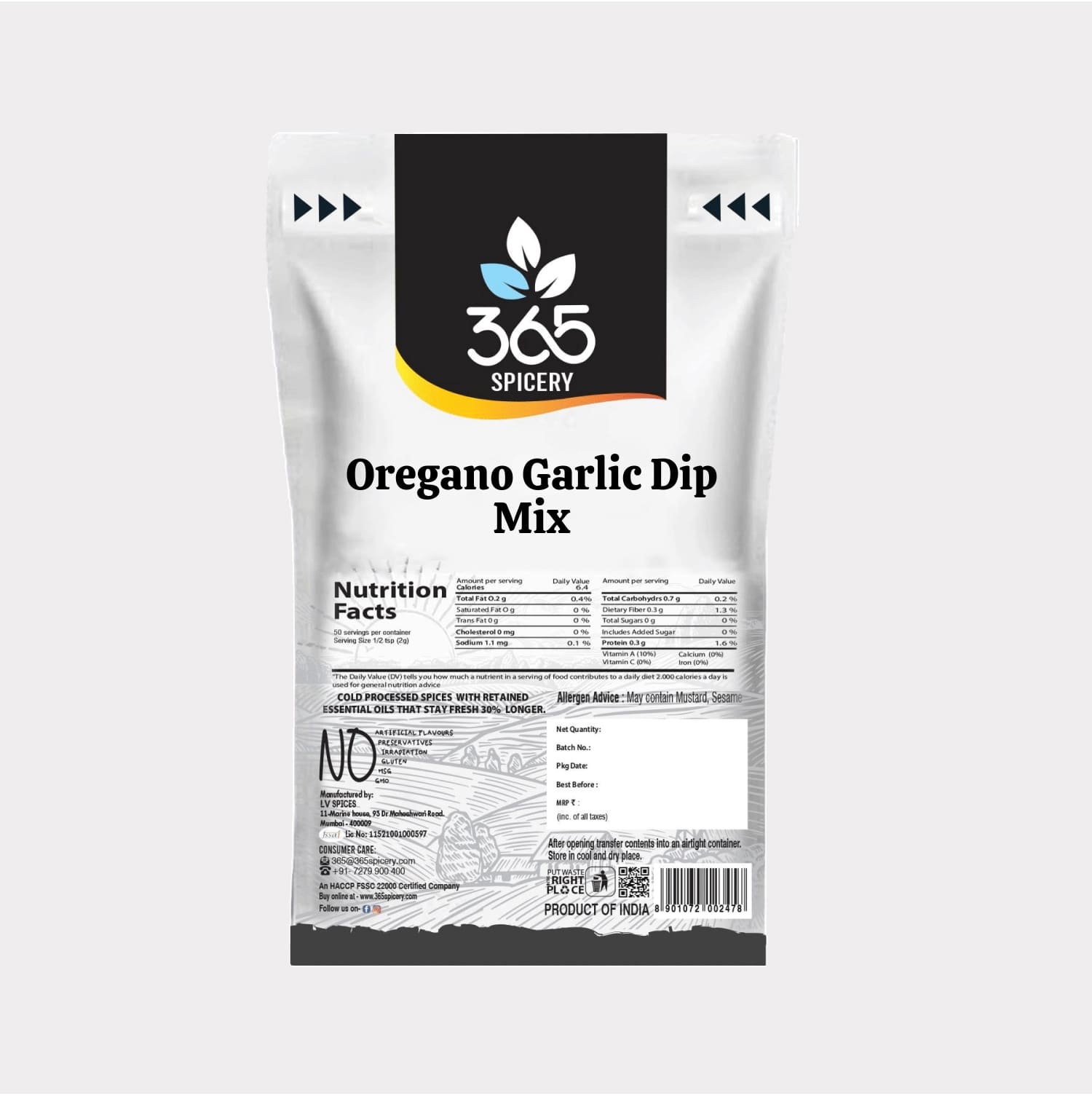 Oregano Garlic Dip Mix