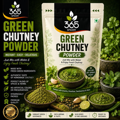 Green Chutney Powder | Fresh Coriander & Chilli Blend | Vegan | No Preservatives | 365 Spicery
