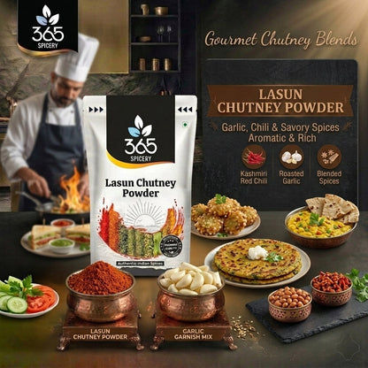 Lasun Chutney Powder | Bold Garlic & Chilli Spice Mix | Vegan | No Preservatives | 365 Spicery