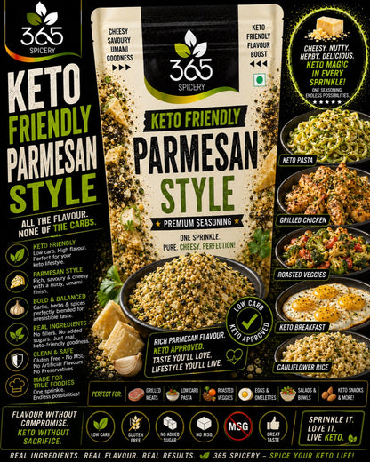 Keto Friendly Parmesan Style | Dairy-Free Savoury Seasoning | Vegan | No MSG | Low Carb | 365 Spicery