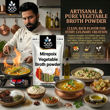 Mirepoix Vegetable Broth powder | Classic Culinary Base | Natural Ingredients | Jain-Friendly | 365 Spicery