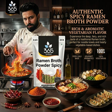 Raman broth powder spicy | Bold Traditional Taste | No Artificial Flavours | Jain-Friendly | 365 Spicery