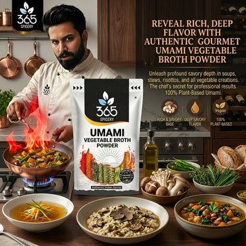 Umami Vegetable Broth powder | Deep Savoury Essence | Gluten-Free | Jain-Friendly | 365 Spicery