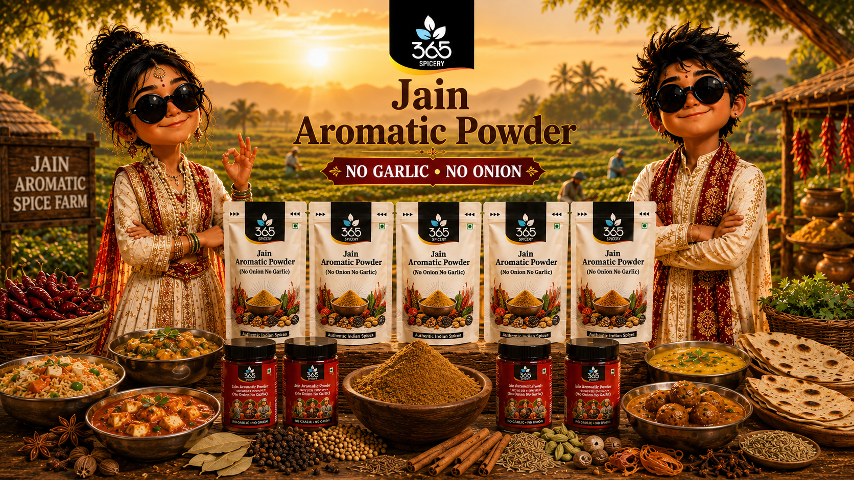 Jain Aromatic Powders — No Garlic, No Onion