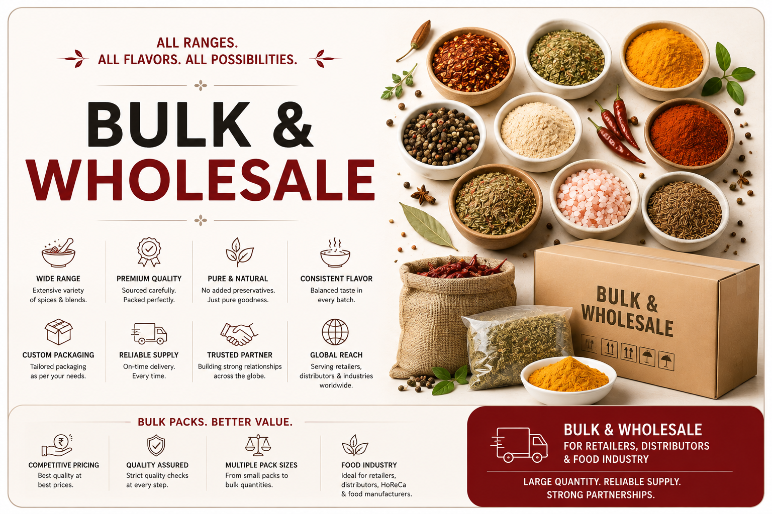Bulk wholesale Indian spices